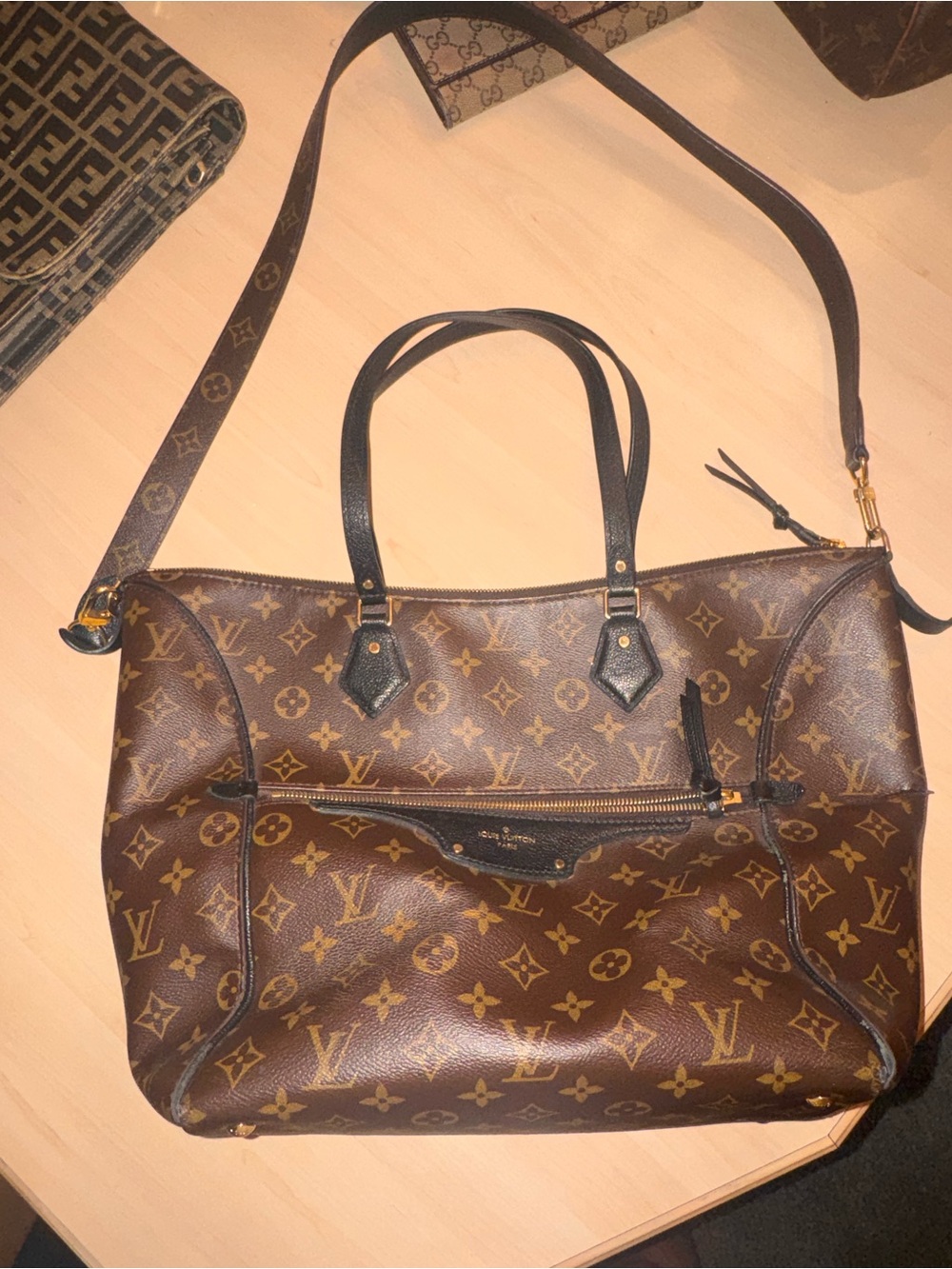 Louis Vuitton Icare Monogram Canvas Tote Bag in Brown, Black and Tan - Picture 2 of 9